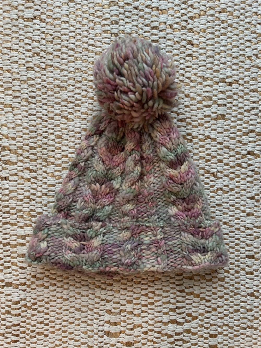 Madewell multicolor knit pom-pom hat